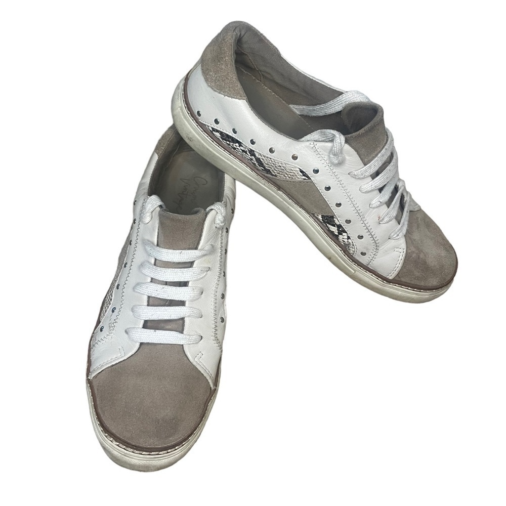 Crown Vintage Women’s Kalinda Snakeskin Suede Studded Sneaker Size 8.5